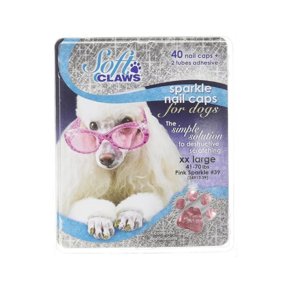 Large Pink Soft Claws Nail Caps for Canine Comfort