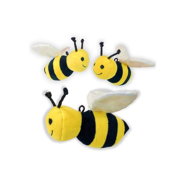 Large Plush Bees for Dogs with Crinkle and Squeaker Interactive Toy