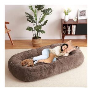 Large Plush Dog Bed for Adults, 75x48x14, Suiting Large Dogs and Comforting Humans