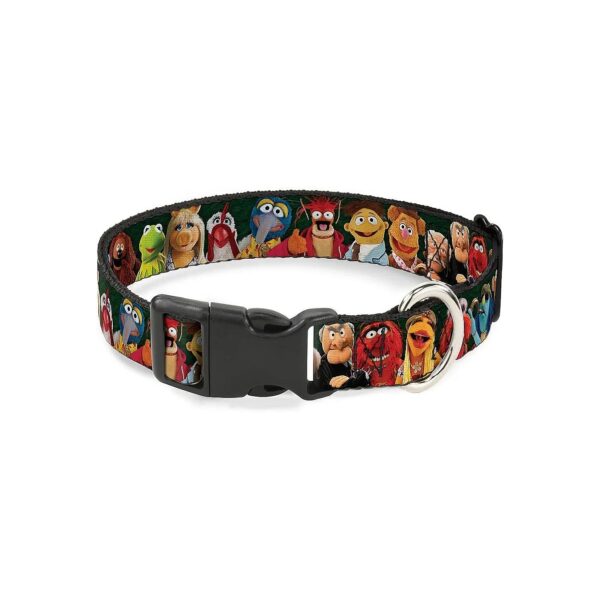 Large Polyester Dog Collar with Muppets Theme and Plastic Clip Closure