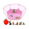 Large Portable Small Animal Reptile Cage Transparent Pet Exercise Fence in Pink