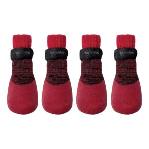 Large Red Rubber Dipped Socks for Dogs in Color Red