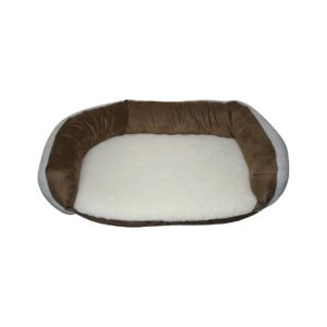 Large Reversible Bolster Bed with Soft Suede and Extra-Firm Foam, 42x7x30 Inches