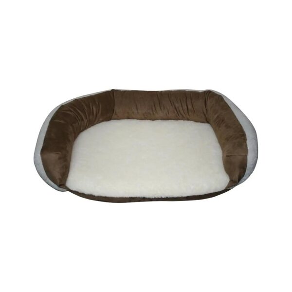 Large Reversible Bolster Bed with Soft Suede and Extra-Firm Foam, 42x7x30 Inches