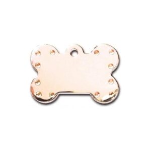 Large Rose Gold Aurora Jewels Bone Shape Personalized Custom Engraved Pet ID Tags