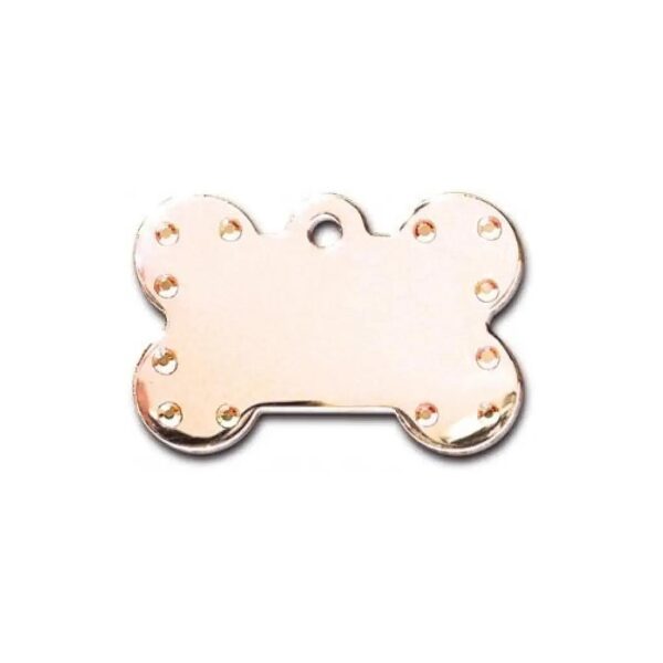 Large Rose Gold Aurora Jewels Bone Shape Personalized Custom Engraved Pet ID Tags