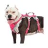 Large Rose Red Escape Proof Dog Harness with Reflective Strips for Safe Walking