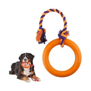 Large Rubber Ring Dog Rope Toy with Interactive Tug Design for Advanced Chewers