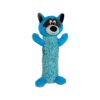 Large Shaggy Blue Raccoon Plush Dog Toy for Fetch and Tug-of-War Play