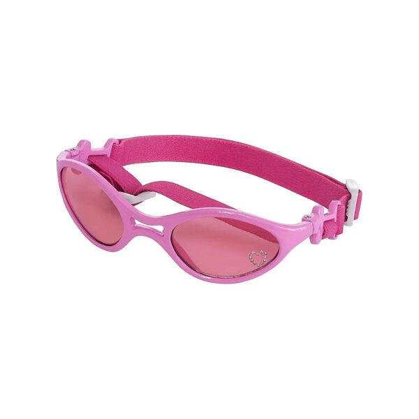 Large Shiny Pink Rubber Frame Pink Lens UV Protected Sunglasses for Dogs