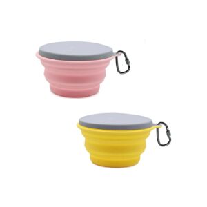 Large Silicone Collapsible Dog Bowls with Lids for Travel and Outdoors