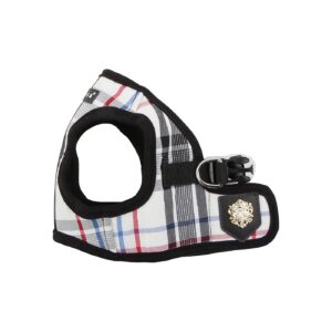 Large Size Black Checkered Dog Harness with Soft and Absorbent Cotton Lining