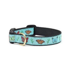 Large Size Butterfly Effect Dog Collar with 1 Inch Wide Nylon Webbing