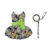 Large Size Dog Girl Dress with Leash and D-Ring Harness