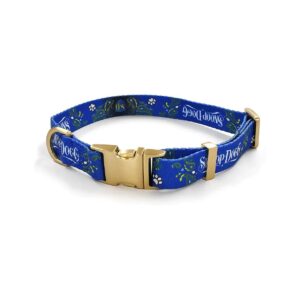 Large Size Pet Collar with Halftime Pattern and Gold Tone Hardware