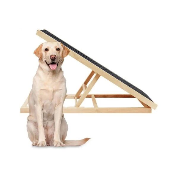 Large Size Pet Ramp with Nonslip Surface and Adjustable Height for Support Up to 100 Lbs