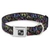 Large Size Seatbelt Buckle Dog Collar with Psychedelic Pattern and Adjustable Neck Size