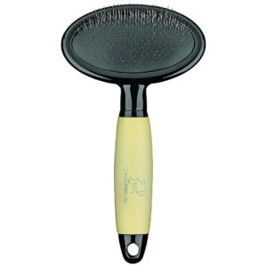 Large Slicker Brush with Soft Memory Foam Non-Slip Grip for Pet Grooming Ease