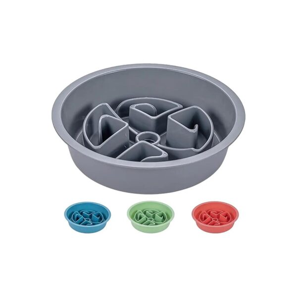 Large Slow Feeder Dog Bowl with Rim, 4 Cups, Easy to Use, Fits Raised Dog Bowl Stand