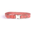 Large Soft Coral Leather Euro Design Dog Collar with Quick Release Buckle