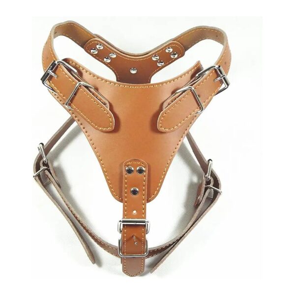 Large Soft Leather Dog Harness for Pit Bulls, Boxers, and Bull Terriers