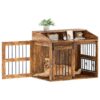 Large Space Heavy Duty Wooden Dog Crate Furniture with Sliding Barn Door for Big Dogs