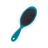 Large Teal Pin Brush with Organic Materials and Oval Shape