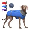 Large Water-Resistant Dog Puffer Jacket with Snowsuit and Cold Weather Fleece