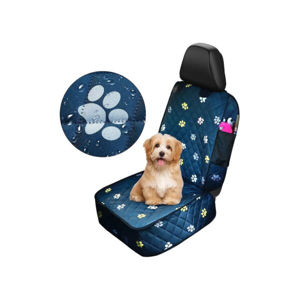 Large Waterproof Dog Car Seat Cover with Adorable Colorful Paw Prints for Universal Fit