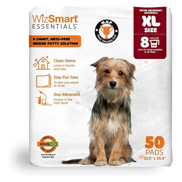 Large White Disposable Dog Pads with Stay-Put Tabs and Phthalate-Free Materials