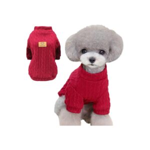 Large Winter Knitted Dog Sweater for Small Medium Dogs