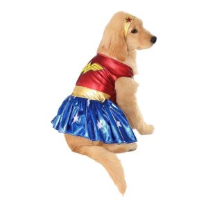 Large Wonder Woman Dog Costume in Superhero Outfit