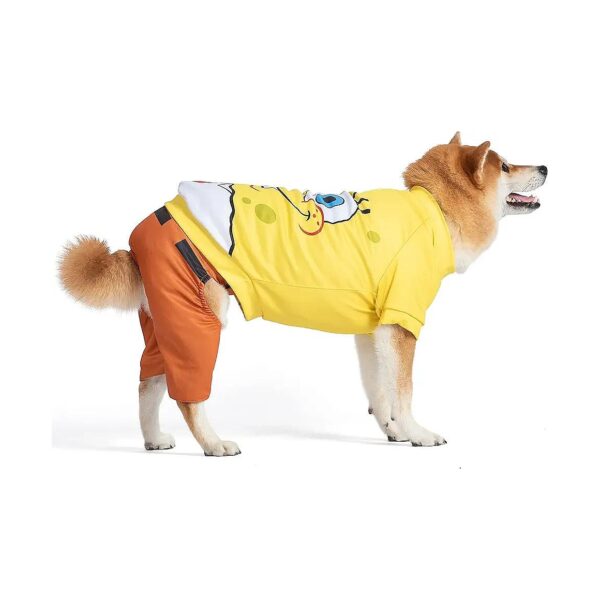 Large Yellow SpongeBob Dog Costume for Halloween Parties or Everyday Wear