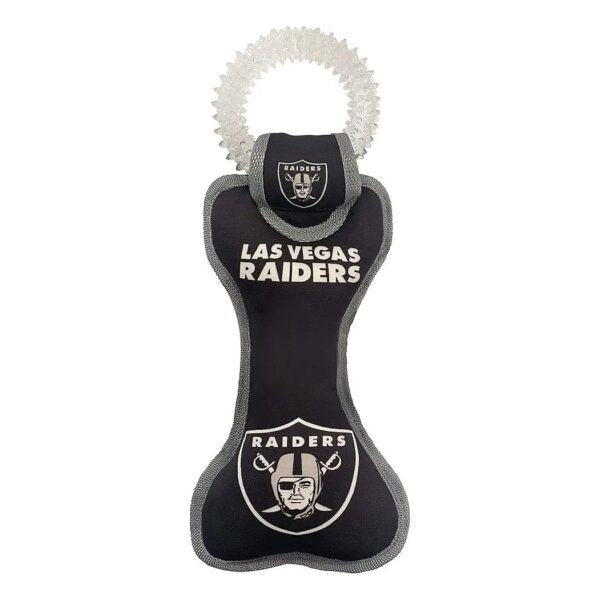 Las Vegas Raiders Squeaking Teether Bone Dog Toy for Tough Chewers All Life Stages