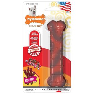 Lasting Beef Jerky Flavored Power Chew Dog Toy for Strong Chewers Made in USA