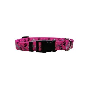 Lasting Teacup Size Dog Collar Pink Polyester 4-9" Long for Small Breeds