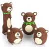 Latex Dog Toy Sets for Small Breeds 4 Pack Brown Bear