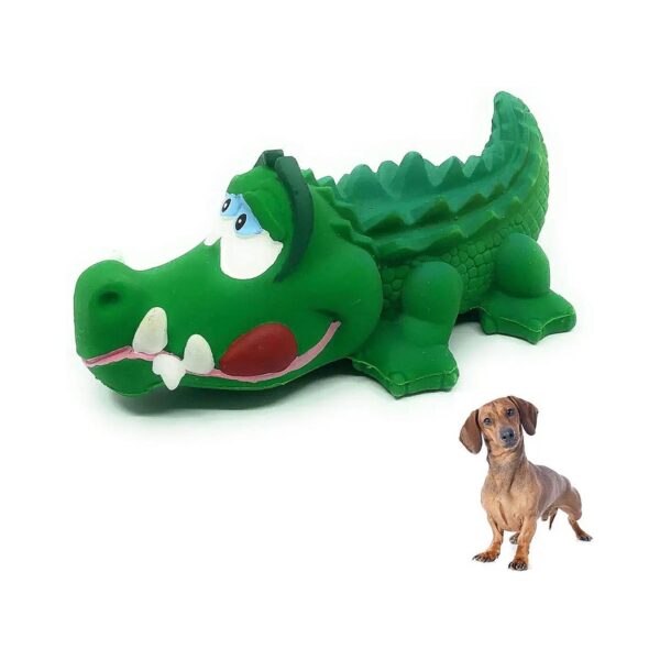 Latex Rubber Alligator Dog Toy with Soft Textured Surface for Small Breed Canines