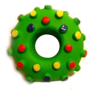 Latex Squeaky Dog Toy Bubble Donut for Small Breed Dogs Chew