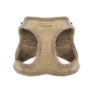 Latte Suede Soft Plush Dog Harness for Comfort and Safety