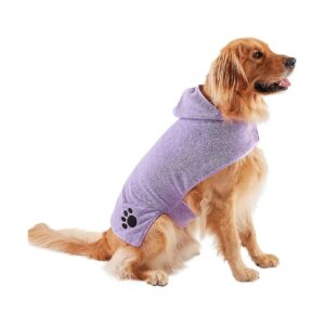 Lavender Microfiber Pet Robe with Adjustable Closure - Medium Breed