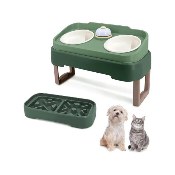 Layer Dog Cat Feeding Bowl with Stand for Small to Medium Dogs and Large Cats