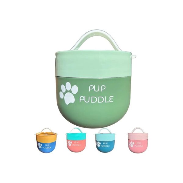 Leak Proof Insulated Dog Water Food Bowl with Carabiner Clip Attach