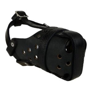 Leather Agitation Muzzle for Small to Medium Size Working Dogs