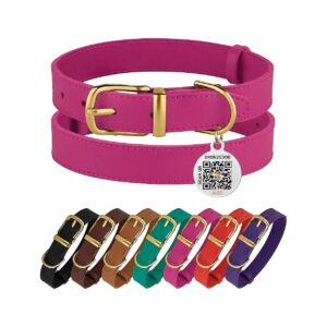 Leather Collars for Small Medium Large Dogs with Metal Buckle Durable Comfortable Soft