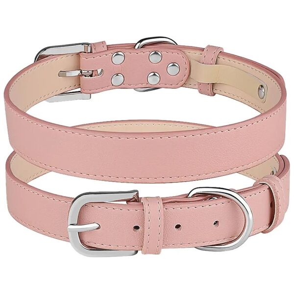 Leather Dog Collar for Small Medium Large Dogs with Waterproof and Breathable Fabric