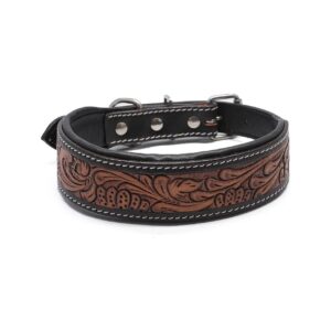 Leather Dog Collar with Floral Motif for Unique Can