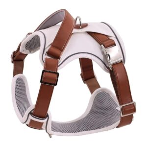 Leather Dog Harness for Large and Medium Size Dogs with Easy Clean and Handle