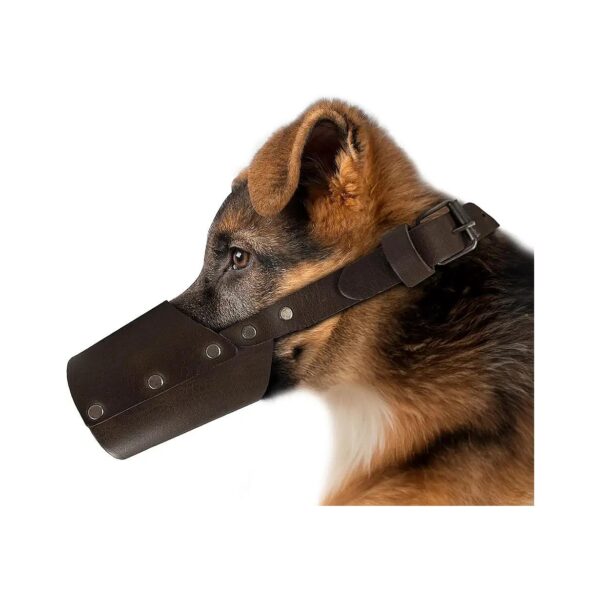 Leather Dog Muzzle Guard for Pet Owners - Full Grain Leather Material