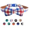 Leather-Look PU Collar with Adjustable Bowtie and Durable Buckle for Small Pets